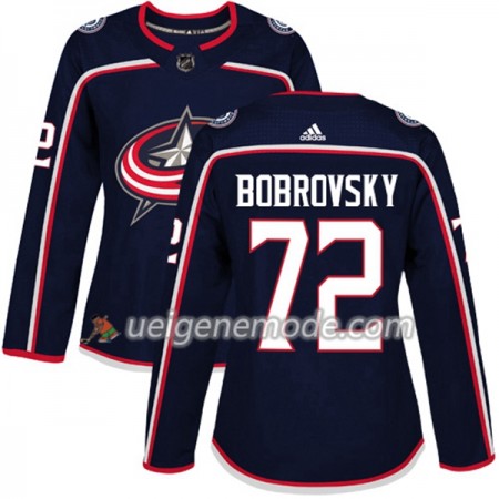 Dame Eishockey Columbus Blue Jackets Trikot Sergei Bobrovsky 72 Adidas 2017-2018 Marineblau Authentic